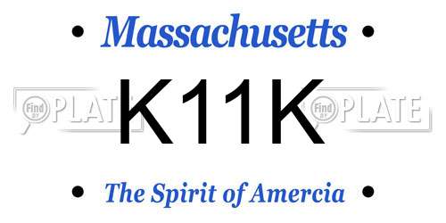 K11K Massachusetts License Plate