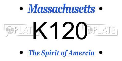 K120 Massachusetts License Plate