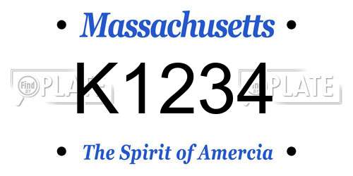 K1234 Massachusetts License Plate
