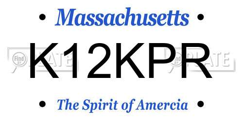 K12KPR Massachusetts License Plate