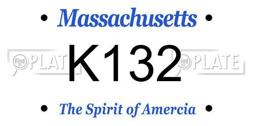 K132 Massachusetts License Plate