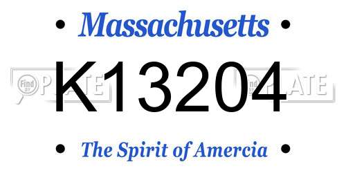 K13204 Massachusetts License Plate