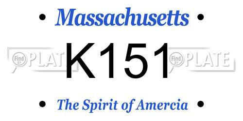 K151 Massachusetts License Plate