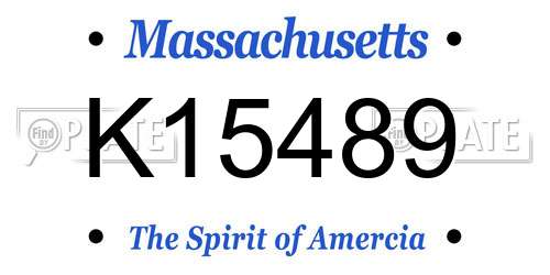 K15489 Massachusetts License Plate