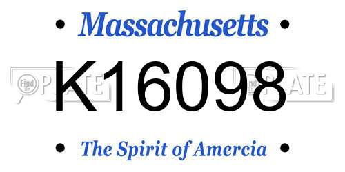 K16098 Massachusetts License Plate