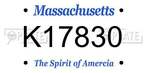 K17830 Massachusetts License Plate