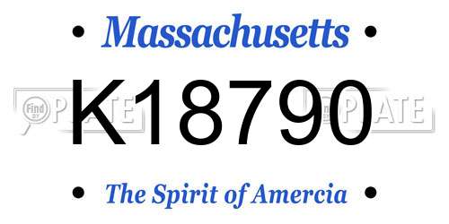 K18790 Massachusetts License Plate