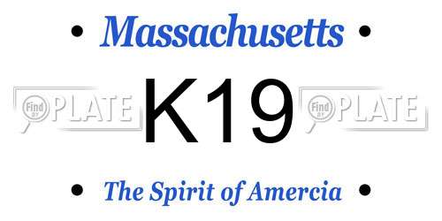 K19 Massachusetts License Plate