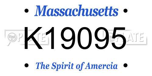 K19095 Massachusetts License Plate