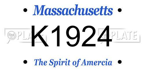 K1924 Massachusetts License Plate