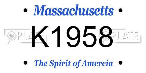 K1958 Massachusetts License Plate