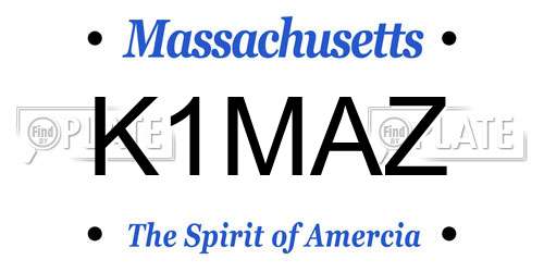 K1MAZ Massachusetts License Plate