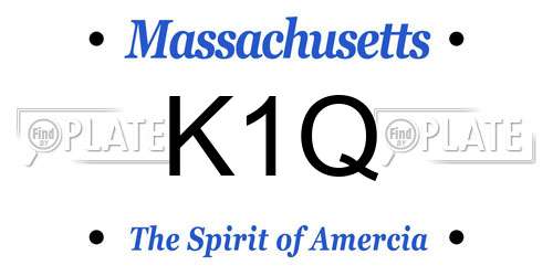 K1Q Massachusetts License Plate