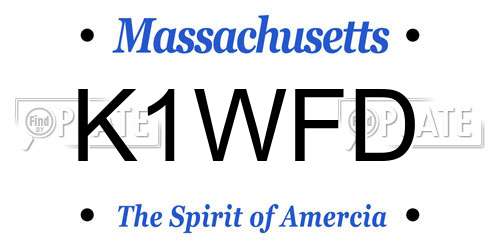 K1WFD Massachusetts License Plate