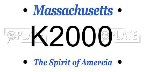 K2000 Massachusetts License Plate