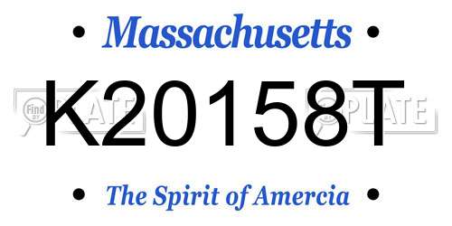 K20158T Massachusetts License Plate