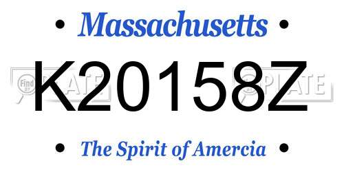 K20158Z Massachusetts License Plate