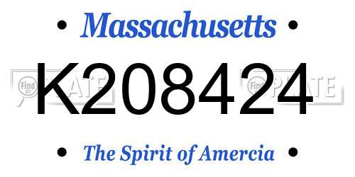 K208424 Massachusetts License Plate