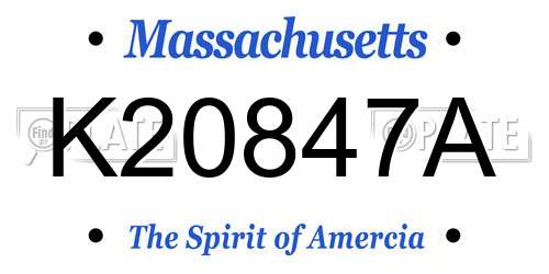 K20847A Massachusetts License Plate