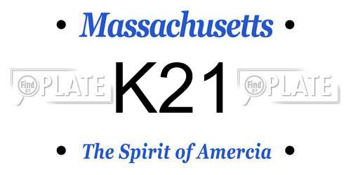 K21 Massachusetts License Plate