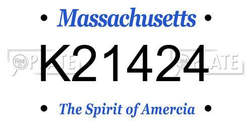 K21424 Massachusetts License Plate