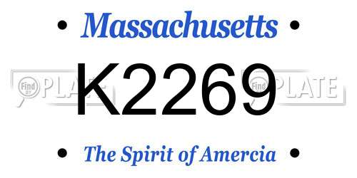 K2269 Massachusetts License Plate