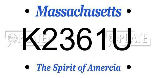 K2361U Massachusetts License Plate