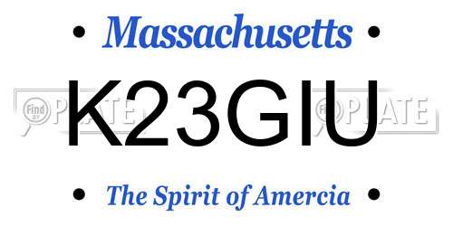 K23GIU Massachusetts License Plate