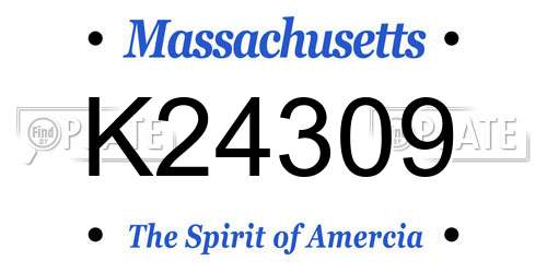 K24309 Massachusetts License Plate
