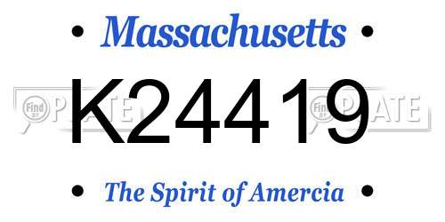 K24419 Massachusetts License Plate