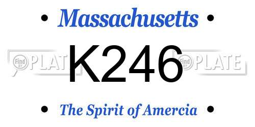 K246 Massachusetts License Plate