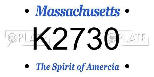 K2730 Massachusetts License Plate