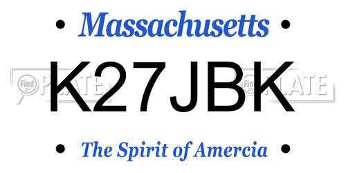 K27JBK Massachusetts License Plate