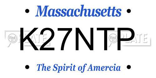 K27NTP Massachusetts License Plate