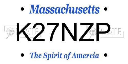 K27NZP Massachusetts License Plate