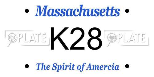 K28 Massachusetts License Plate