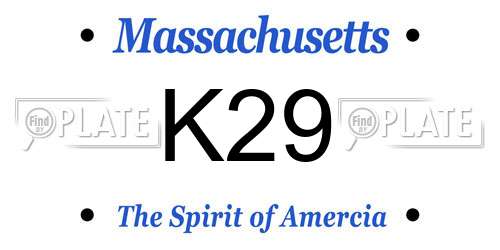 K29 Massachusetts License Plate