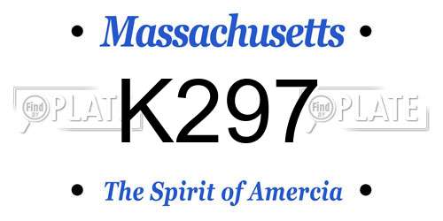 K297 Massachusetts License Plate