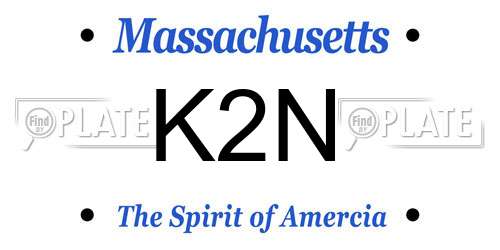 K2N Massachusetts License Plate