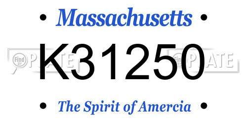 K31250 Massachusetts License Plate
