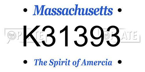 K31393 Massachusetts License Plate