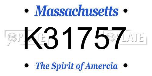 K31757 Massachusetts License Plate