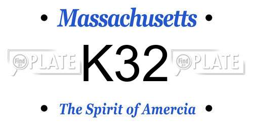 K32 Massachusetts License Plate