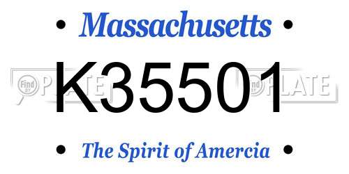 K35501 Massachusetts License Plate