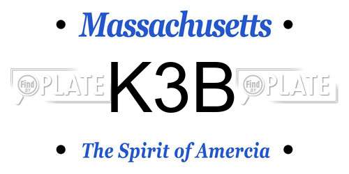 K3B Massachusetts License Plate