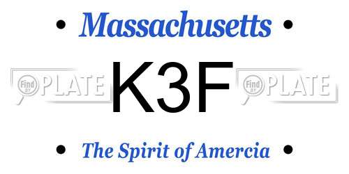 K3F Massachusetts License Plate