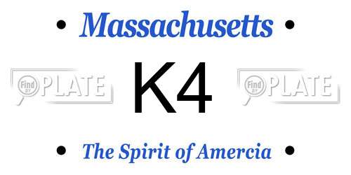 K4 Massachusetts License Plate