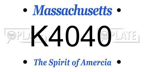 K4040 Massachusetts License Plate