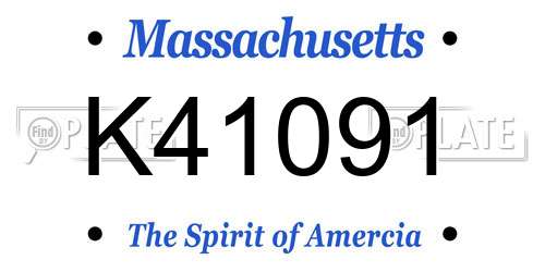 K41091 Massachusetts License Plate