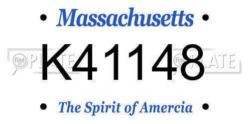 K41148 Massachusetts License Plate